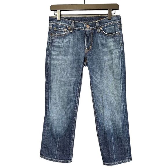 Citizens Of Humanity Kelly 063 Low Rise Stretch Dark Wash Cropped Jeans - Picture 2 of 9